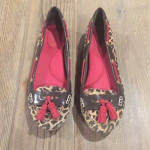 Sperry Raspberry Leopard Flats - Size 6.5
